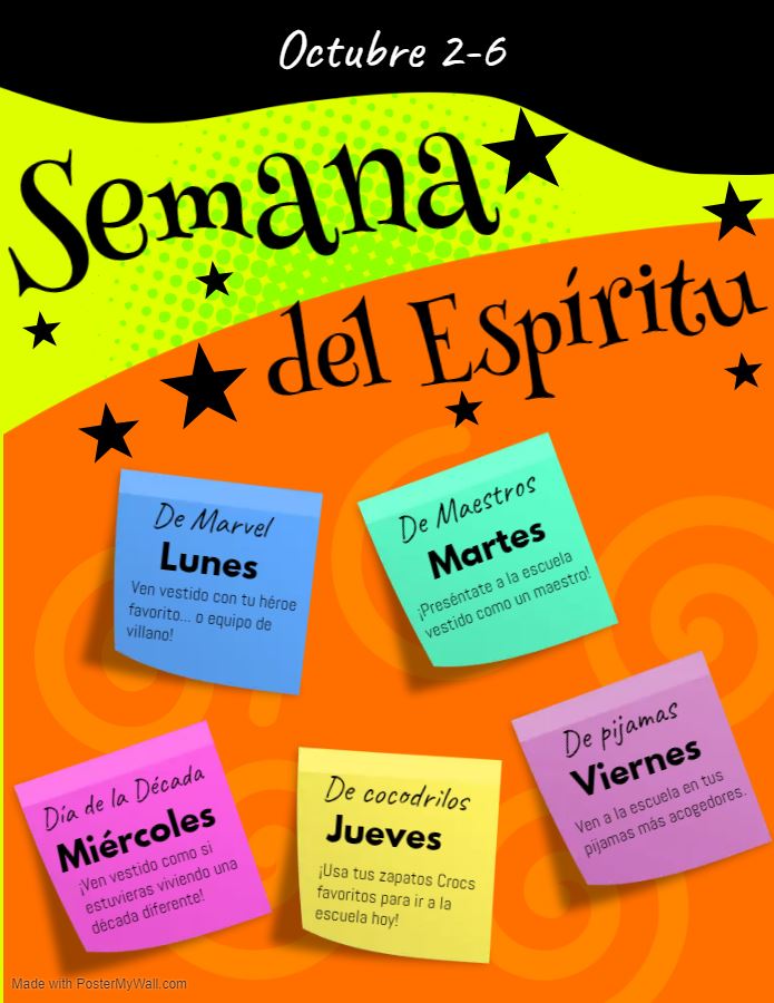  Spirit Week October 2-6